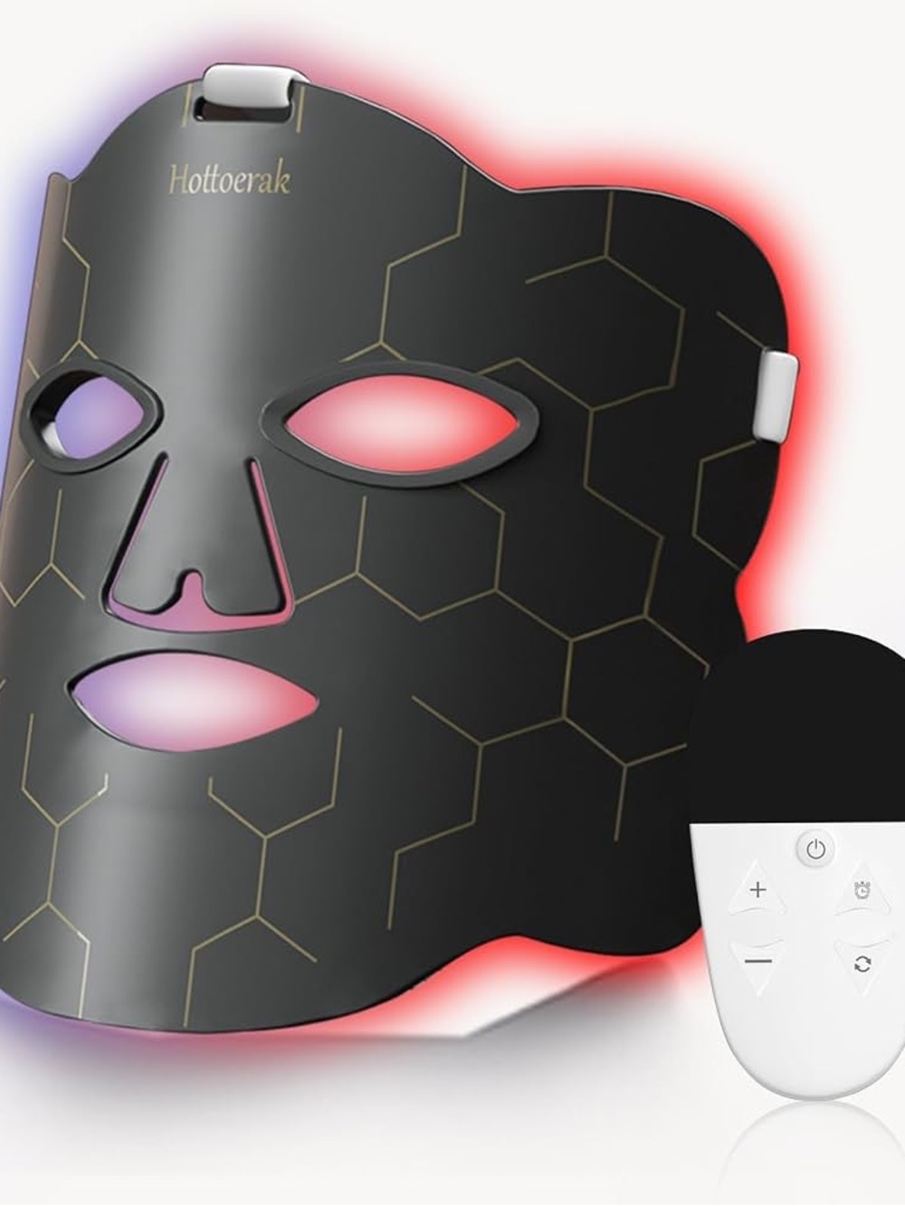 Black LED Facial Mask with Remote - Red Glow